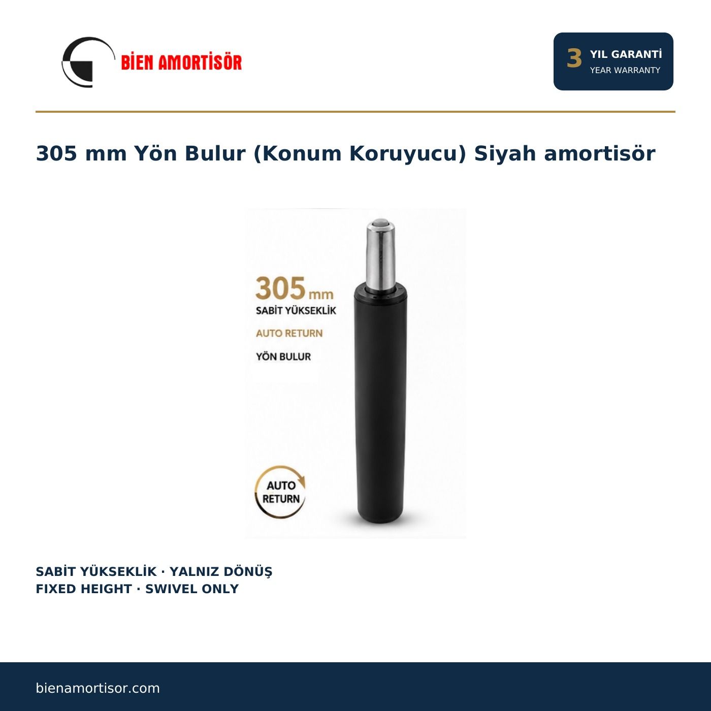 305 mm Yön Bulur (Konum Koruyucu) Siyah amortisör 