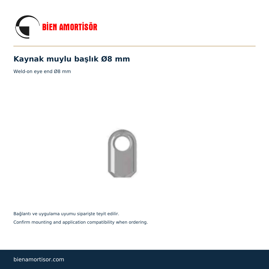 Kaynak Muylu Başlık Ø8 mm